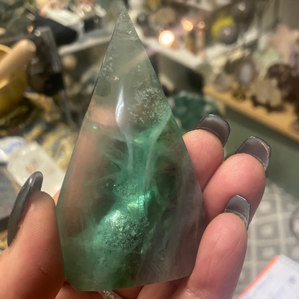 Rainbow fluorite flame